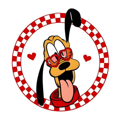 Toddler Long Sleeve Tee — Retro Minnie Face with Red Checkerboard