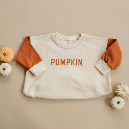 Colorblock 'Pumpkin' Sweatshirt Romper